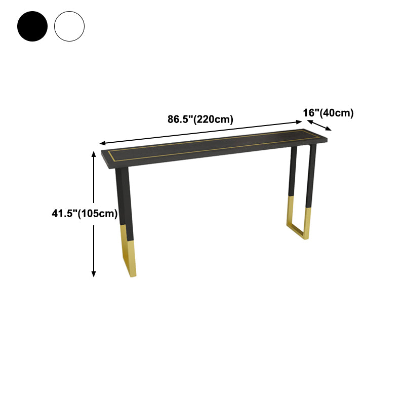 Glam Style Cocktail Bar Table 42-inch Height Wood Top Iron Frame Bar Table Clearhalo 'Bar Furniture' 'Bar Tables' 'bar_tables' 'Furniture' 'furniture_bar_tables' 'Kitchen & Dining Furniture' 'kitchen&dining_furn' 'kitchen' 4240224