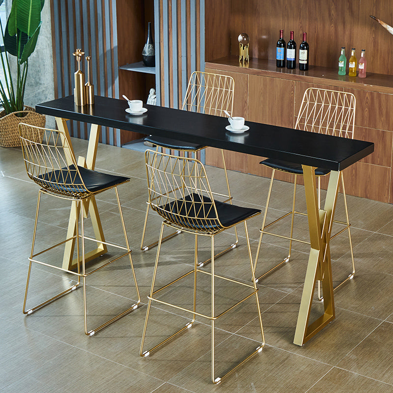 42-inch Height Cocktail Bar Table Nordic Black Wood Top Table for Dining Room Clearhalo 'Bar Furniture' 'Bar Tables' 'bar_tables' 'Furniture' 'furniture_bar_tables' 'Kitchen & Dining Furniture' 'kitchen&dining_furn' 'kitchen' 4240225