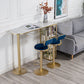 Glam Faux Marble Indoor Bar Dining Table Iron Double Pedestal Bistro Table with Shelve Clearhalo 'Bar Furniture' 'Bar Tables' 'bar_tables' 'Furniture' 'furniture_bar_tables' 'Kitchen & Dining Furniture' 'kitchen&dining_furn' 'kitchen' 4240246