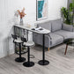 Glam Faux Marble Indoor Bar Dining Table Iron Double Pedestal Bistro Table with Shelve Clearhalo 'Bar Furniture' 'Bar Tables' 'bar_tables' 'Furniture' 'furniture_bar_tables' 'Kitchen & Dining Furniture' 'kitchen&dining_furn' 'kitchen' 4240247