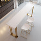 Glam Rectangle Indoor Bar Dining Table White Wood Bistro Table with Sled Pedestal Clearhalo 'Bar Furniture' 'Bar Tables' 'bar_tables' 'Furniture' 'furniture_bar_tables' 'Kitchen & Dining Furniture' 'kitchen&dining_furn' 'kitchen' 4240267