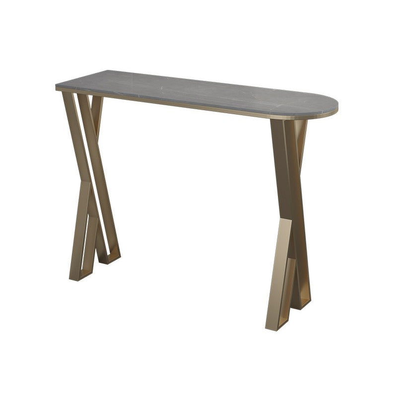 42-inch Height Cocktail Bar Table Glam Style Gold Frame Bar Table for Indoor Gray Clearhalo 'Bar Furniture' 'Bar Tables' 'bar_tables' 'Furniture' 'furniture_bar_tables' 'Kitchen & Dining Furniture' 'kitchen&dining_furn' 'kitchen' 4240295