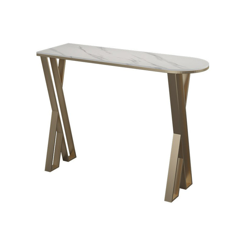 42-inch Height Cocktail Bar Table Glam Style Gold Frame Bar Table for Indoor White Clearhalo 'Bar Furniture' 'Bar Tables' 'bar_tables' 'Furniture' 'furniture_bar_tables' 'Kitchen & Dining Furniture' 'kitchen&dining_furn' 'kitchen' 4240296