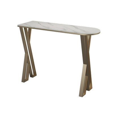 42-inch Height Cocktail Bar Table Glam Style Gold Frame Bar Table for Indoor White Clearhalo 'Bar Furniture' 'Bar Tables' 'bar_tables' 'Furniture' 'furniture_bar_tables' 'Kitchen & Dining Furniture' 'kitchen&dining_furn' 'kitchen' 4240296