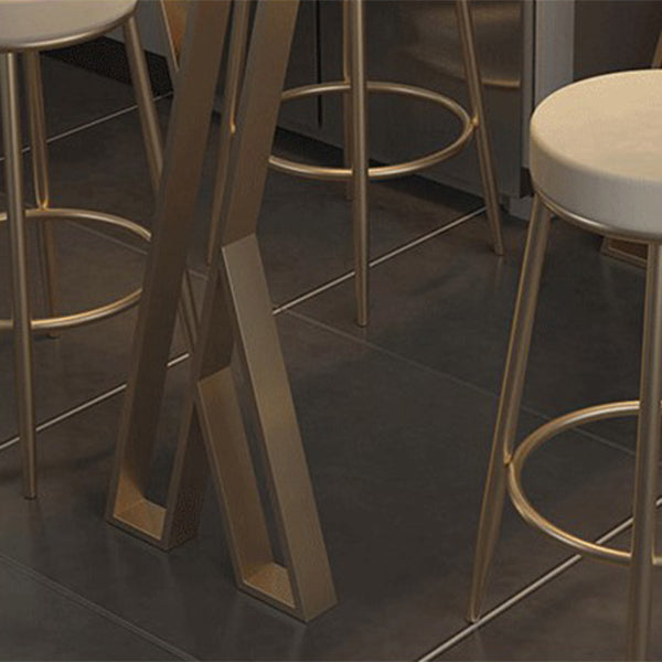 42-inch Height Cocktail Bar Table Glam Style Gold Frame Bar Table for Indoor Clearhalo 'Bar Furniture' 'Bar Tables' 'bar_tables' 'Furniture' 'furniture_bar_tables' 'Kitchen & Dining Furniture' 'kitchen&dining_furn' 'kitchen' 4240301