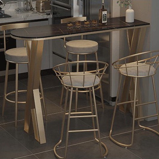 42-inch Height Cocktail Bar Table Glam Style Gold Frame Bar Table for Indoor Clearhalo 'Bar Furniture' 'Bar Tables' 'bar_tables' 'Furniture' 'furniture_bar_tables' 'Kitchen & Dining Furniture' 'kitchen&dining_furn' 'kitchen' 4240303