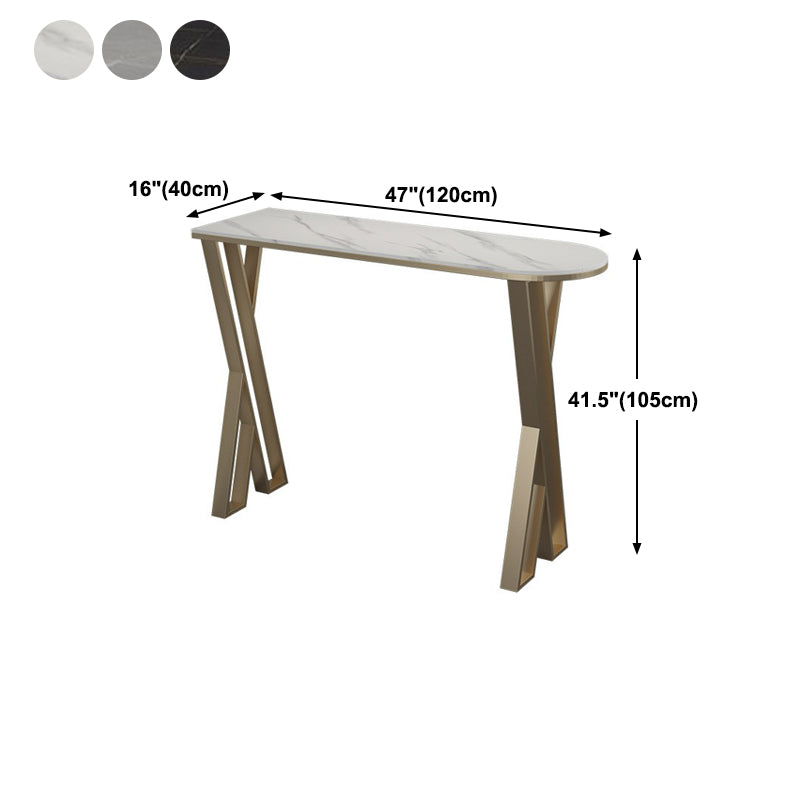 42-inch Height Cocktail Bar Table Glam Style Gold Frame Bar Table for Indoor Clearhalo 'Bar Furniture' 'Bar Tables' 'bar_tables' 'Furniture' 'furniture_bar_tables' 'Kitchen & Dining Furniture' 'kitchen&dining_furn' 'kitchen' 4240307