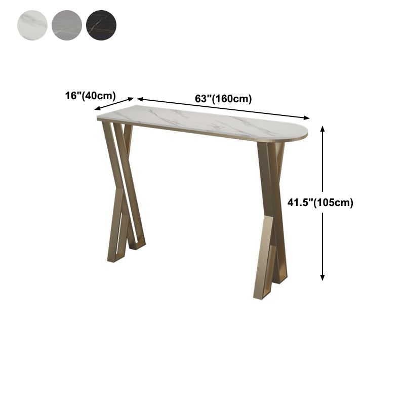 42-inch Height Cocktail Bar Table Glam Style Gold Frame Bar Table for Indoor Clearhalo 'Bar Furniture' 'Bar Tables' 'bar_tables' 'Furniture' 'furniture_bar_tables' 'Kitchen & Dining Furniture' 'kitchen&dining_furn' 'kitchen' 4240309