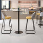 Industrial Metal Bar Table 23.6" Round Faux Marble Top Pedestal Bistro Table for Cafe Clearhalo 'Bar Furniture' 'Bar Tables' 'bar_tables' 'Furniture' 'furniture_bar_tables' 'Kitchen & Dining Furniture' 'kitchen&dining_furn' 'kitchen' 4240313