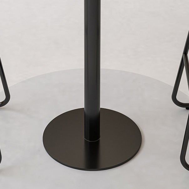 Industrial Metal Bar Table 23.6" Round Faux Marble Top Pedestal Bistro Table for Cafe Clearhalo 'Bar Furniture' 'Bar Tables' 'bar_tables' 'Furniture' 'furniture_bar_tables' 'Kitchen & Dining Furniture' 'kitchen&dining_furn' 'kitchen' 4240317
