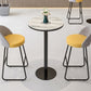 Industrial Metal Bar Table 23.6" Round Faux Marble Top Pedestal Bistro Table for Cafe Clearhalo 'Bar Furniture' 'Bar Tables' 'bar_tables' 'Furniture' 'furniture_bar_tables' 'Kitchen & Dining Furniture' 'kitchen&dining_furn' 'kitchen' 4240321