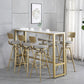 Glam Style Gold 41.3"H Bar Table Marble White Rectangle Top Bistro Table Clearhalo 'Bar Furniture' 'Bar Tables' 'bar_tables' 'Furniture' 'furniture_bar_tables' 'Kitchen & Dining Furniture' 'kitchen&dining_furn' 'kitchen' 4240325