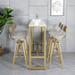 Glam Style Gold 41.3"H Bar Table Marble White Rectangle Top Bistro Table Clearhalo 'Bar Furniture' 'Bar Tables' 'bar_tables' 'Furniture' 'furniture_bar_tables' 'Kitchen & Dining Furniture' 'kitchen&dining_furn' 'kitchen' 4240327