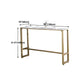 Glam Style Gold 41.3"H Bar Table Marble White Rectangle Top Bistro Table Clearhalo 'Bar Furniture' 'Bar Tables' 'bar_tables' 'Furniture' 'furniture_bar_tables' 'Kitchen & Dining Furniture' 'kitchen&dining_furn' 'kitchen' 4240332
