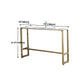 Glam Style Gold 41.3"H Bar Table Marble White Rectangle Top Bistro Table Clearhalo 'Bar Furniture' 'Bar Tables' 'bar_tables' 'Furniture' 'furniture_bar_tables' 'Kitchen & Dining Furniture' 'kitchen&dining_furn' 'kitchen' 4240334