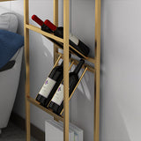 White Stone Glam Indoor Bar Dining Table Iron Double Pedestal Bistro Table with Shelve Clearhalo 'Bar Furniture' 'Bar Tables' 'bar_tables' 'Furniture' 'furniture_bar_tables' 'Kitchen & Dining Furniture' 'kitchen&dining_furn' 'kitchen' 4240375