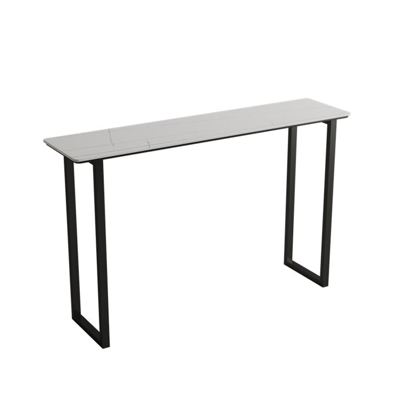 Modern Bar Wine Table Sled Indoor Rectangle Faux Marble Counter Height Table in White Black Clearhalo 'Bar Furniture' 'Bar Tables' 'bar_tables' 'Furniture' 'furniture_bar_tables' 'Kitchen & Dining Furniture' 'kitchen&dining_furn' 'kitchen' 4240808