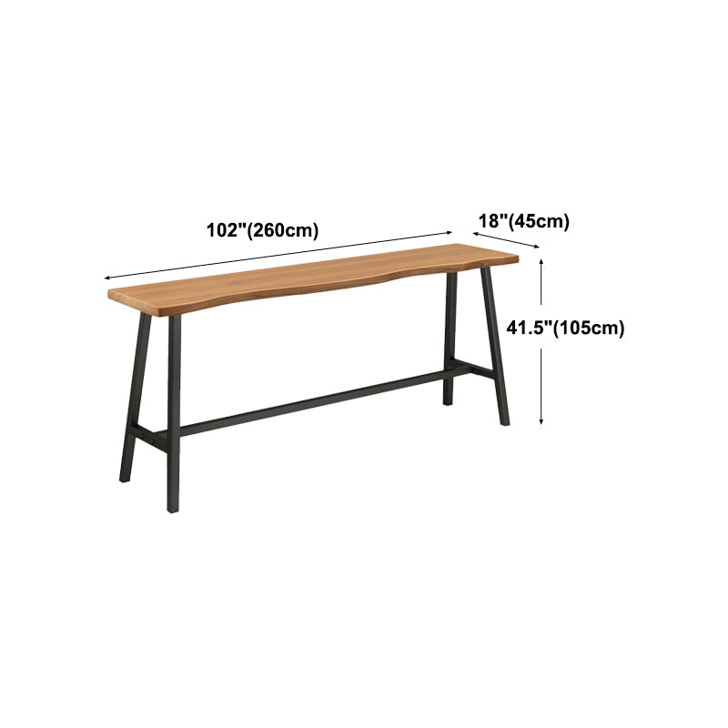 Solid Wood Natural Bistro Accent Dining Table Modern Rectangle Footrest Pub Table Clearhalo 'Bar Furniture' 'Bar Tables' 'bar_tables' 'Furniture' 'furniture_bar_tables' 'Kitchen & Dining Furniture' 'kitchen&dining_furn' 'kitchen' 4240839
