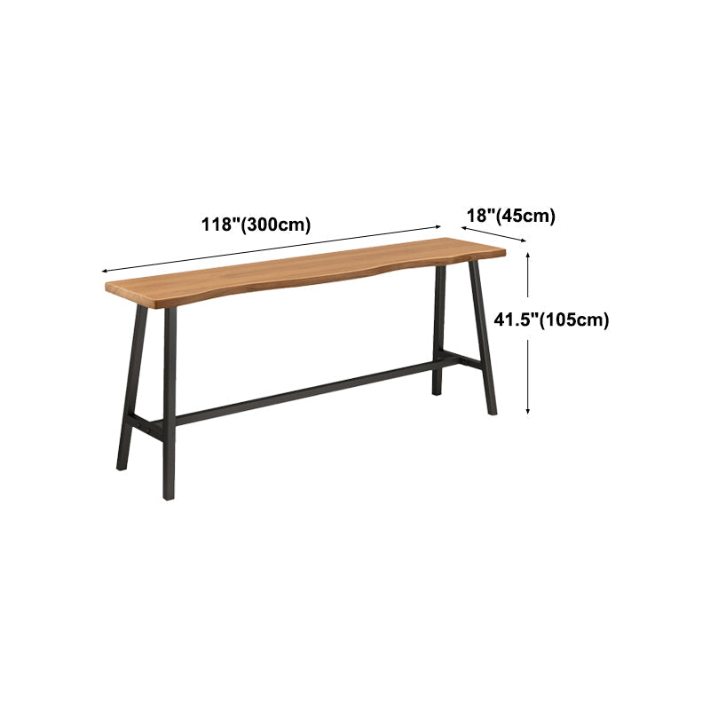 Solid Wood Natural Bistro Accent Dining Table Modern Rectangle Footrest Pub Table Clearhalo 'Bar Furniture' 'Bar Tables' 'bar_tables' 'Furniture' 'furniture_bar_tables' 'Kitchen & Dining Furniture' 'kitchen&dining_furn' 'kitchen' 4240841