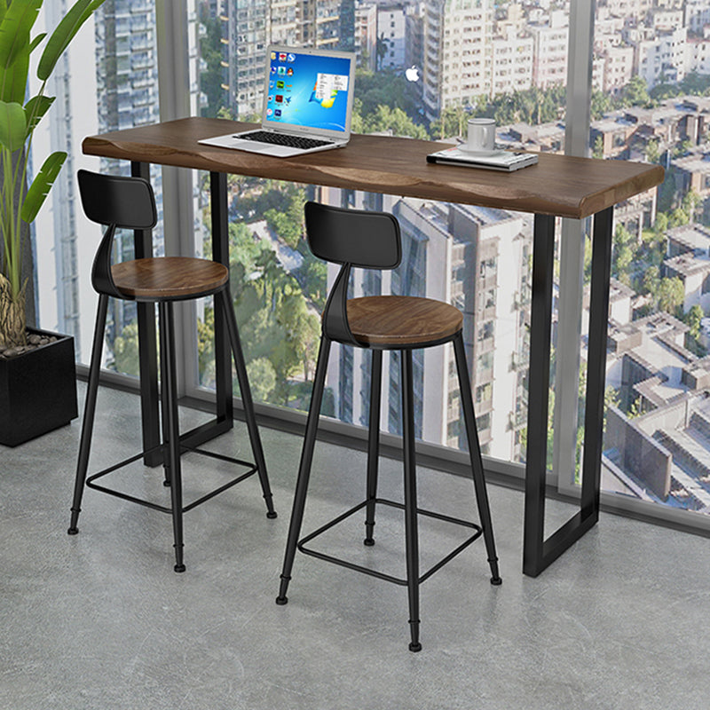Modern Bar Dining Table Indoor Rectangle Wood Bar Table Sled Base in Black Clearhalo 'Bar Furniture' 'Bar Tables' 'bar_tables' 'Furniture' 'furniture_bar_tables' 'Kitchen & Dining Furniture' 'kitchen&dining_furn' 'kitchen' 4240845