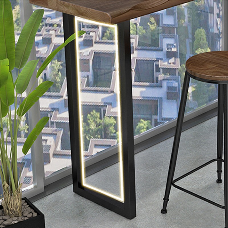 Modern Bar Dining Table Indoor Rectangle Wood Bar Table Sled Base in Black Clearhalo 'Bar Furniture' 'Bar Tables' 'bar_tables' 'Furniture' 'furniture_bar_tables' 'Kitchen & Dining Furniture' 'kitchen&dining_furn' 'kitchen' 4240847