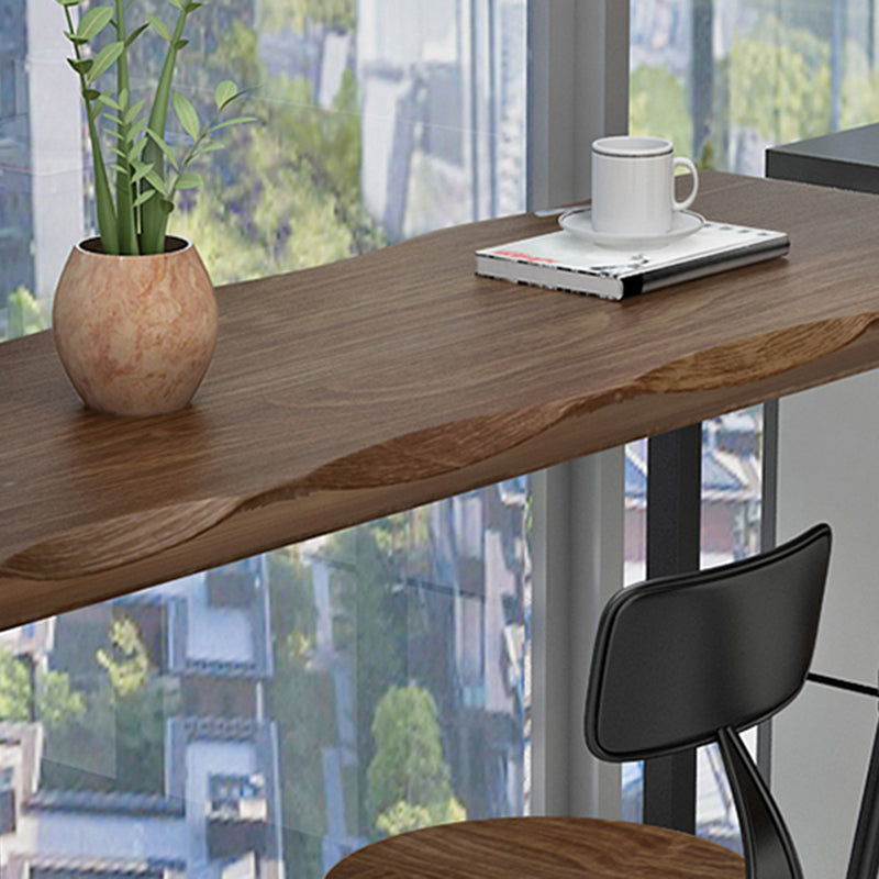 Modern Bar Dining Table Indoor Rectangle Wood Bar Table Sled Base in Black Clearhalo 'Bar Furniture' 'Bar Tables' 'bar_tables' 'Furniture' 'furniture_bar_tables' 'Kitchen & Dining Furniture' 'kitchen&dining_furn' 'kitchen' 4240848