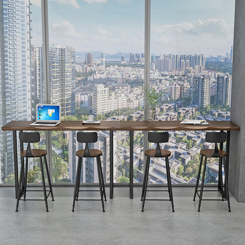 Modern Bar Dining Table Indoor Rectangle Wood Bar Table Sled Base in Black Clearhalo 'Bar Furniture' 'Bar Tables' 'bar_tables' 'Furniture' 'furniture_bar_tables' 'Kitchen & Dining Furniture' 'kitchen&dining_furn' 'kitchen' 4240850