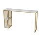 Living Room Modern Patio Bar Table Marble Rectangle 2-shelf Sled Bistro Bar Desk Gold Clearhalo 'Bar Furniture' 'Bar Tables' 'bar_tables' 'Furniture' 'furniture_bar_tables' 'Kitchen & Dining Furniture' 'kitchen&dining_furn' 'kitchen' 4240862