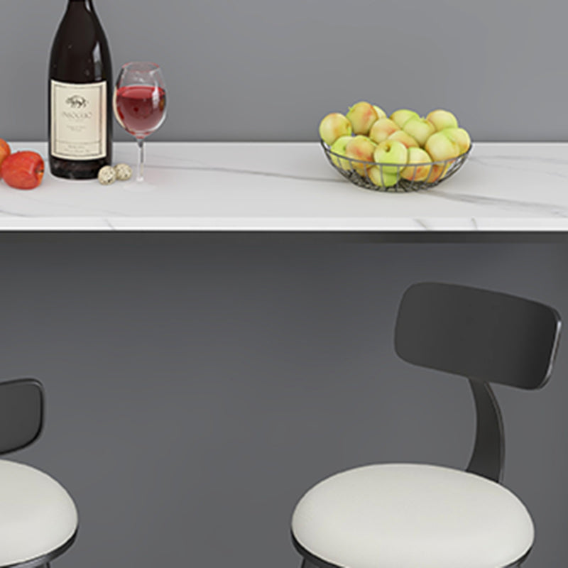 Living Room Modern Patio Bar Table Marble Rectangle 2-shelf Sled Bistro Bar Desk Clearhalo 'Bar Furniture' 'Bar Tables' 'bar_tables' 'Furniture' 'furniture_bar_tables' 'Kitchen & Dining Furniture' 'kitchen&dining_furn' 'kitchen' 4240870