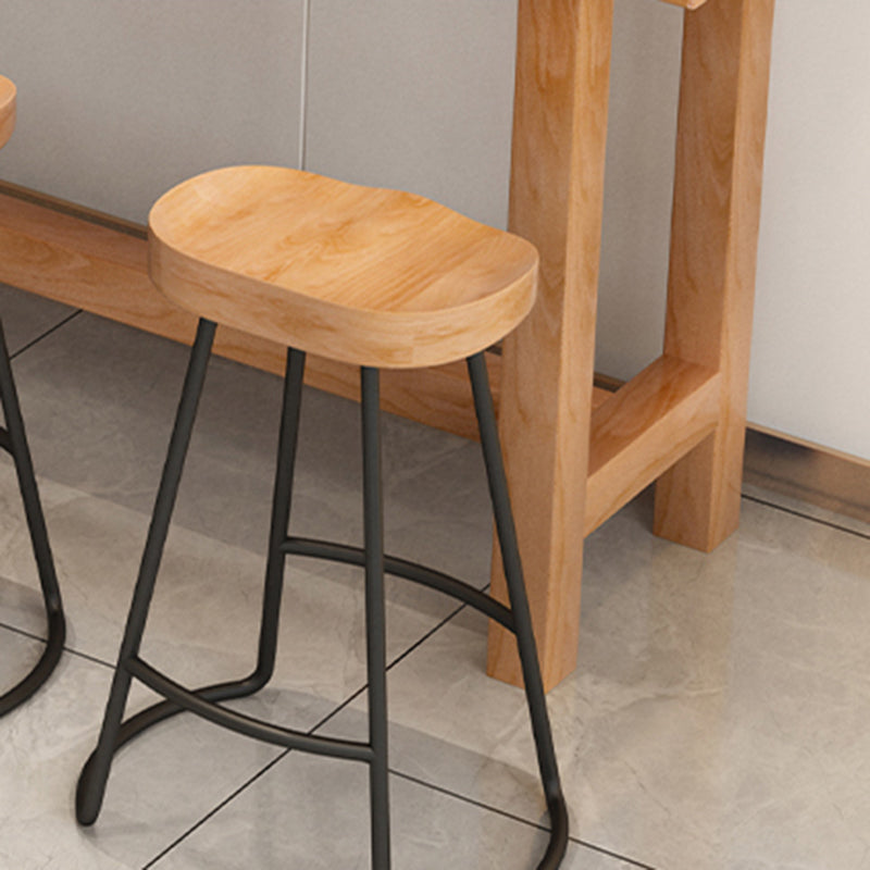 Modern Bar Dining Table Indoor Rectangle Wood Bar Table Trestle Base in Light Brown Clearhalo 'Bar Furniture' 'Bar Tables' 'bar_tables' 'Furniture' 'furniture_bar_tables' 'Kitchen & Dining Furniture' 'kitchen&dining_furn' 'kitchen' 4240903