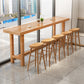 Modern Bar Dining Table Indoor Rectangle Wood Bar Table Trestle Base in Light Brown Clearhalo 'Bar Furniture' 'Bar Tables' 'bar_tables' 'Furniture' 'furniture_bar_tables' 'Kitchen & Dining Furniture' 'kitchen&dining_furn' 'kitchen' 4240906