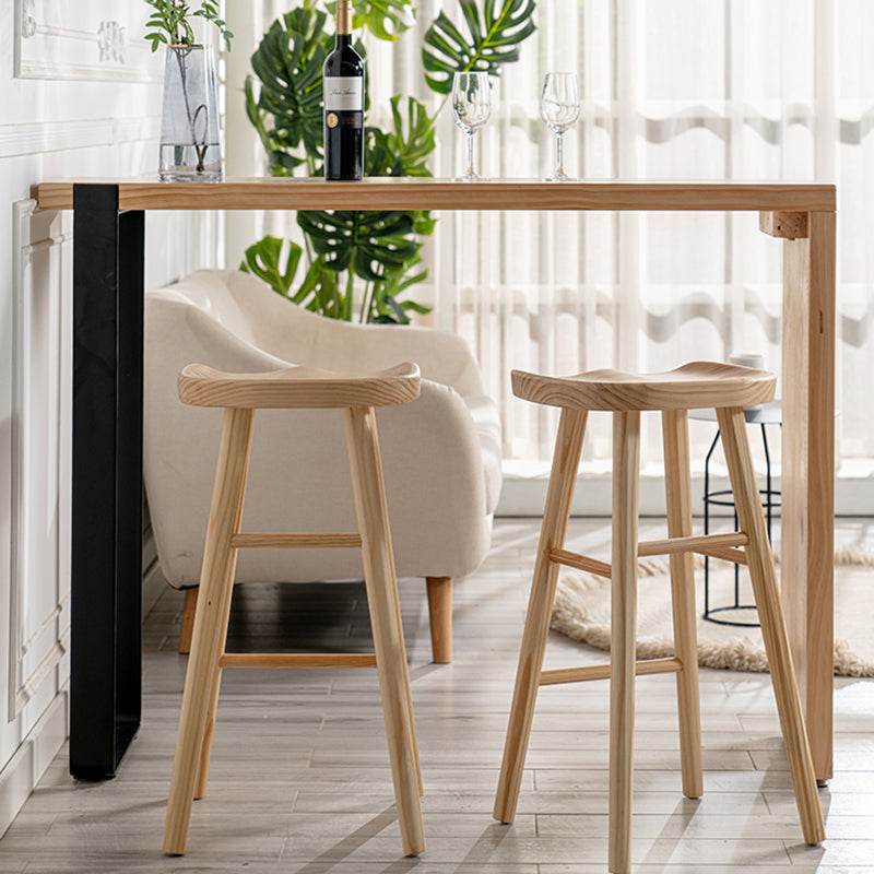 Natural Wood Top Bar Table Rectangle Modern Sled Living Room Bar Dining Table Clearhalo 'Bar Furniture' 'Bar Tables' 'bar_tables' 'Furniture' 'furniture_bar_tables' 'Kitchen & Dining Furniture' 'kitchen&dining_furn' 'kitchen' 4240935