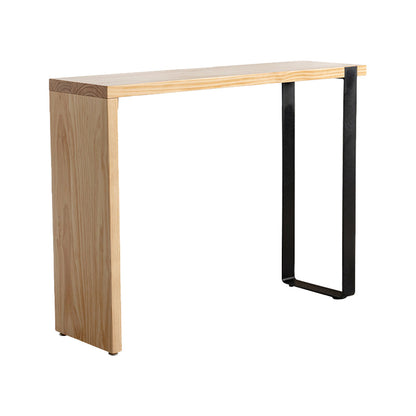 Natural Wood Top Bar Table Rectangle Modern Sled Living Room Bar Dining Table Clearhalo 'Bar Furniture' 'Bar Tables' 'bar_tables' 'Furniture' 'furniture_bar_tables' 'Kitchen & Dining Furniture' 'kitchen&dining_furn' 'kitchen' 4240938
