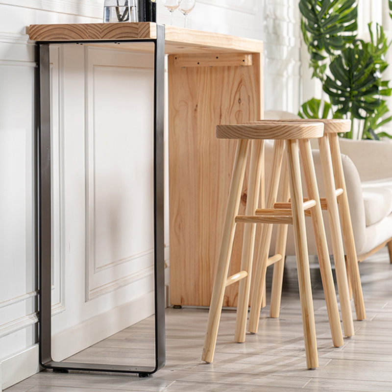 Natural Wood Top Bar Table Rectangle Modern Sled Living Room Bar Dining Table Clearhalo 'Bar Furniture' 'Bar Tables' 'bar_tables' 'Furniture' 'furniture_bar_tables' 'Kitchen & Dining Furniture' 'kitchen&dining_furn' 'kitchen' 4240944