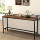 Modern Bar Dining Table Indoor Rectangle Wood Bar Table Trestle Iron Base in Brown Clearhalo 'Bar Furniture' 'Bar Tables' 'bar_tables' 'Furniture' 'furniture_bar_tables' 'Kitchen & Dining Furniture' 'kitchen&dining_furn' 'kitchen' 4240952