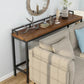 Modern Bar Dining Table Indoor Rectangle Wood Bar Table Trestle Iron Base in Brown Clearhalo 'Bar Furniture' 'Bar Tables' 'bar_tables' 'Furniture' 'furniture_bar_tables' 'Kitchen & Dining Furniture' 'kitchen&dining_furn' 'kitchen' 4240954