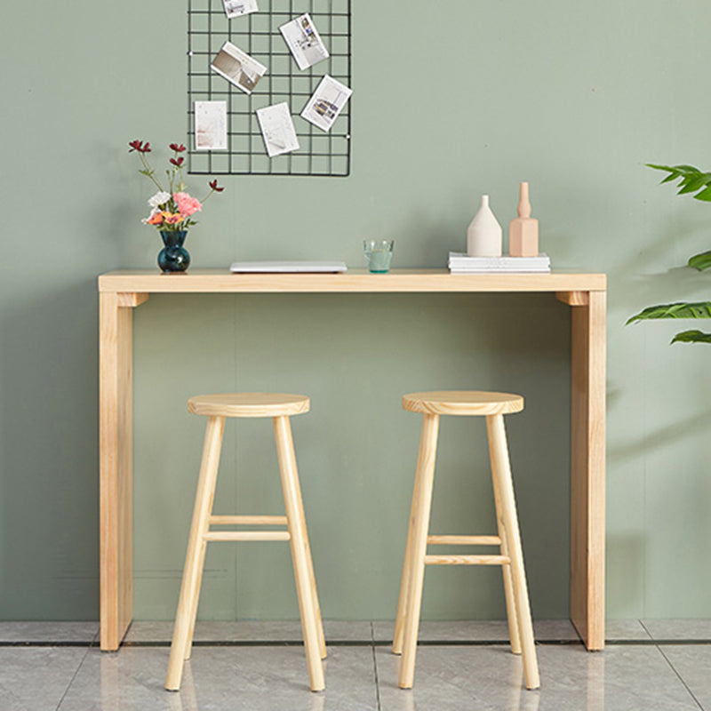 Rectangle Modern Bar Height Table Sled Wood Natural Counter Table for Living Room Clearhalo 'Bar Furniture' 'Bar Tables' 'bar_tables' 'Furniture' 'furniture_bar_tables' 'Kitchen & Dining Furniture' 'kitchen&dining_furn' 'kitchen' 4240984