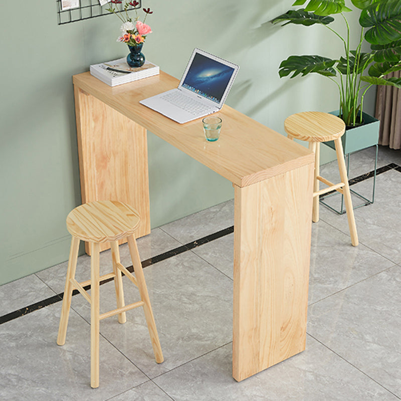 Rectangle Modern Bar Height Table Sled Wood Natural Counter Table for Living Room Clearhalo 'Bar Furniture' 'Bar Tables' 'bar_tables' 'Furniture' 'furniture_bar_tables' 'Kitchen & Dining Furniture' 'kitchen&dining_furn' 'kitchen' 4240986