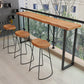 Modern Bar Dining Table Indoor Rectangle Wood Bar Table Metal Base in Brown Clearhalo 'Bar Furniture' 'Bar Tables' 'bar_tables' 'Furniture' 'furniture_bar_tables' 'Kitchen & Dining Furniture' 'kitchen&dining_furn' 'kitchen' 4241004