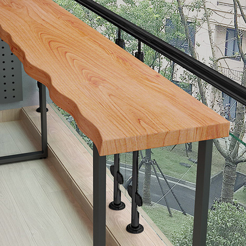 Modern Bar Dining Table Indoor Rectangle Wood Bar Table Metal Base in Brown Clearhalo 'Bar Furniture' 'Bar Tables' 'bar_tables' 'Furniture' 'furniture_bar_tables' 'Kitchen & Dining Furniture' 'kitchen&dining_furn' 'kitchen' 4241009