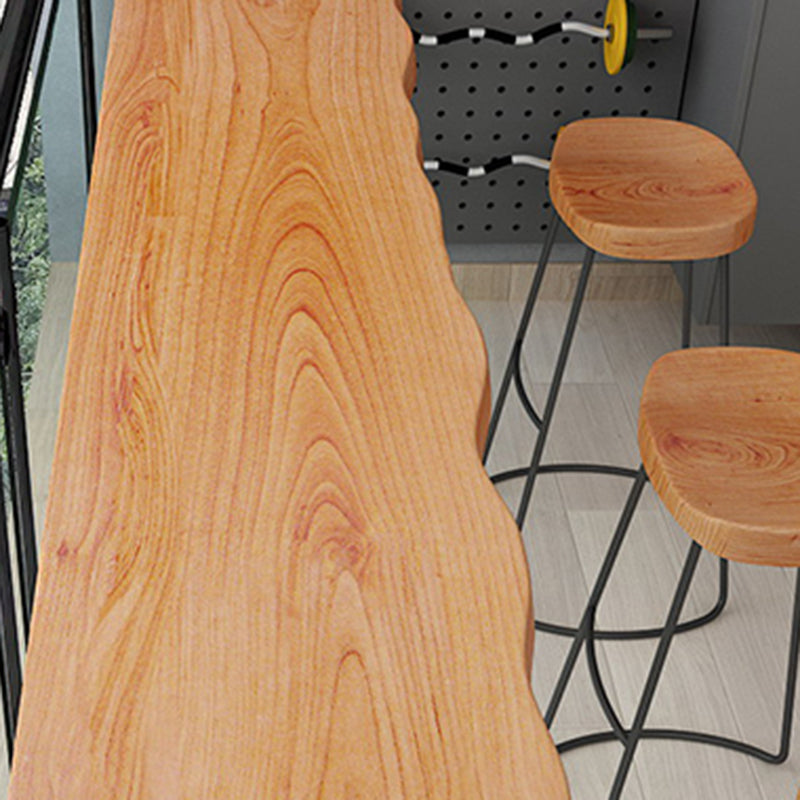 Modern Bar Dining Table Indoor Rectangle Wood Bar Table Metal Base in Brown Clearhalo 'Bar Furniture' 'Bar Tables' 'bar_tables' 'Furniture' 'furniture_bar_tables' 'Kitchen & Dining Furniture' 'kitchen&dining_furn' 'kitchen' 4241010