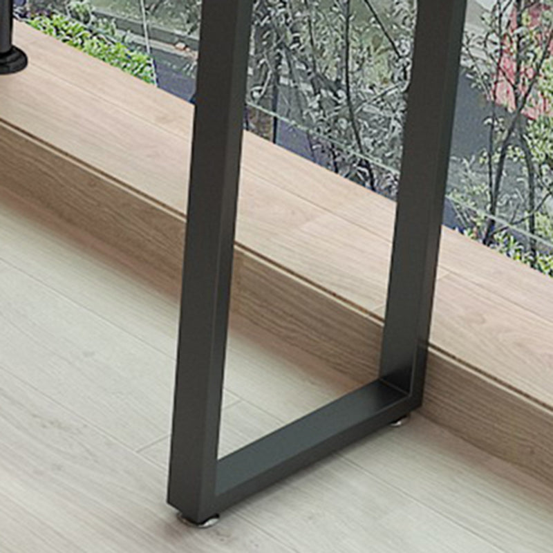 Modern Bar Dining Table Indoor Rectangle Wood Bar Table Metal Base in Brown Clearhalo 'Bar Furniture' 'Bar Tables' 'bar_tables' 'Furniture' 'furniture_bar_tables' 'Kitchen & Dining Furniture' 'kitchen&dining_furn' 'kitchen' 4241011