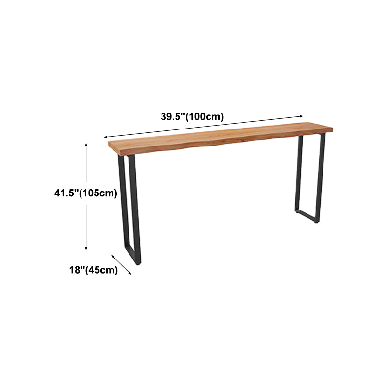 Modern Bar Dining Table Indoor Rectangle Wood Bar Table Metal Base in Brown Clearhalo 'Bar Furniture' 'Bar Tables' 'bar_tables' 'Furniture' 'furniture_bar_tables' 'Kitchen & Dining Furniture' 'kitchen&dining_furn' 'kitchen' 4241012
