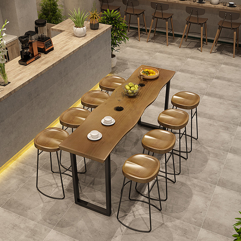 Rectangle Counter Wine Table Sled Wood Modern Cocktail Bar Table for Courtyard Clearhalo 'Bar Furniture' 'Bar Tables' 'bar_tables' 'Furniture' 'furniture_bar_tables' 'Kitchen & Dining Furniture' 'kitchen&dining_furn' 'kitchen' 4241030