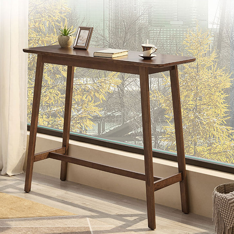 Contemporary Bar Dining Table Rectangle Wood Bar Table Trestle Base in Brown Clearhalo 'Bar Furniture' 'Bar Tables' 'bar_tables' 'Furniture' 'furniture_bar_tables' 'Kitchen & Dining Furniture' 'kitchen&dining_furn' 'kitchen' 4241041