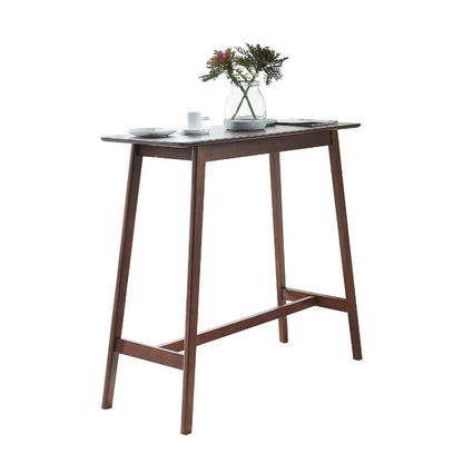 Contemporary Bar Dining Table Rectangle Wood Bar Table Trestle Base in Brown 78.7"L x 17.7"W x 42.1"H Clearhalo 'Bar Furniture' 'Bar Tables' 'bar_tables' 'Furniture' 'furniture_bar_tables' 'Kitchen & Dining Furniture' 'kitchen&dining_furn' 'kitchen' 4241045