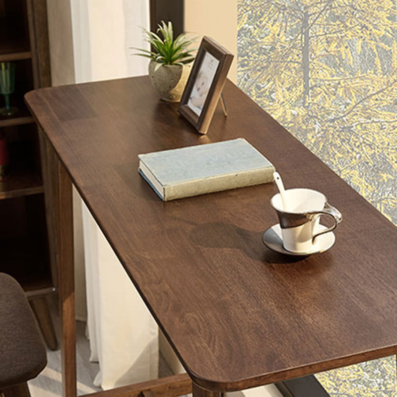 Contemporary Bar Dining Table Rectangle Wood Bar Table Trestle Base in Brown Clearhalo 'Bar Furniture' 'Bar Tables' 'bar_tables' 'Furniture' 'furniture_bar_tables' 'Kitchen & Dining Furniture' 'kitchen&dining_furn' 'kitchen' 4241047