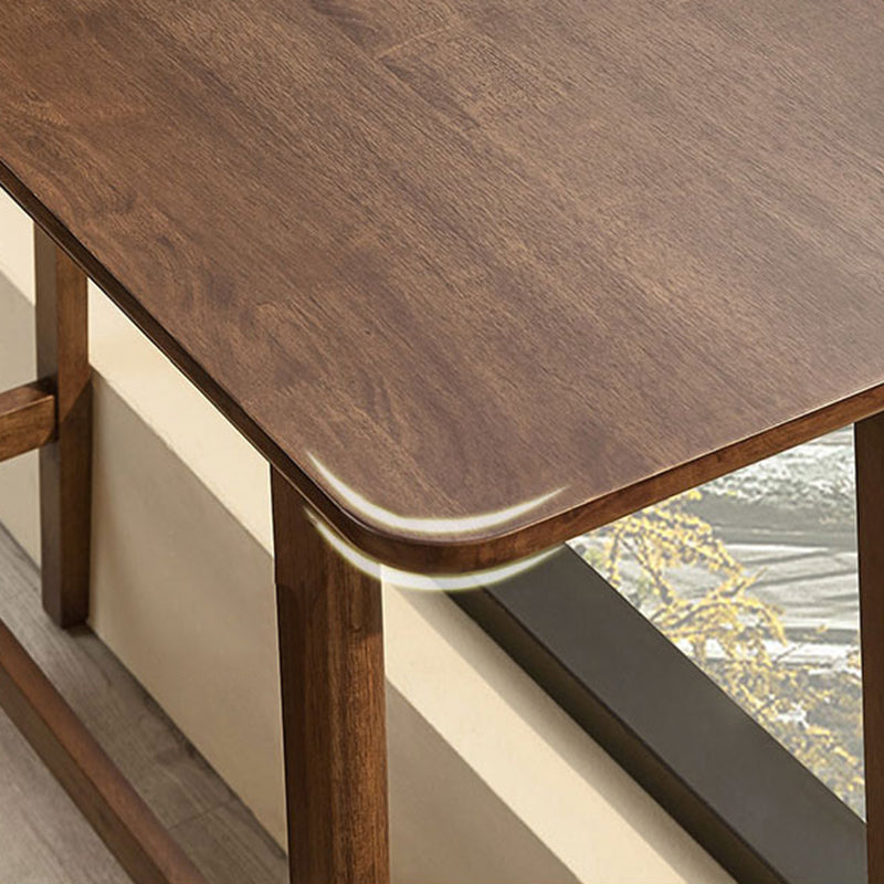 Contemporary Bar Dining Table Rectangle Wood Bar Table Trestle Base in Brown Clearhalo 'Bar Furniture' 'Bar Tables' 'bar_tables' 'Furniture' 'furniture_bar_tables' 'Kitchen & Dining Furniture' 'kitchen&dining_furn' 'kitchen' 4241048