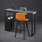 Contemporary Bar Dining Table Rectangle Bar Table Metal Base with Shelves in Grey Clearhalo 'Bar Furniture' 'Bar Tables' 'bar_tables' 'Furniture' 'furniture_bar_tables' 'Kitchen & Dining Furniture' 'kitchen&dining_furn' 'kitchen' 4241059