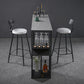 Contemporary Bar Dining Table Rectangle Bar Table Metal Base with Shelves in Grey Clearhalo 'Bar Furniture' 'Bar Tables' 'bar_tables' 'Furniture' 'furniture_bar_tables' 'Kitchen & Dining Furniture' 'kitchen&dining_furn' 'kitchen' 4241061